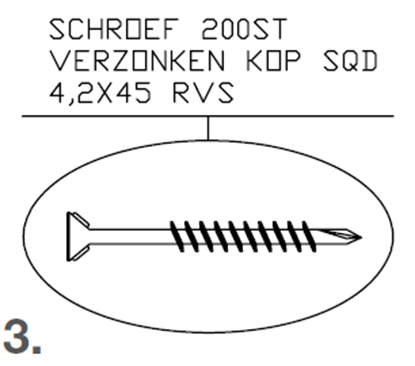 Afbeeldingen van Schroef voor cedral sidings rvs inox 4.00x45 200st