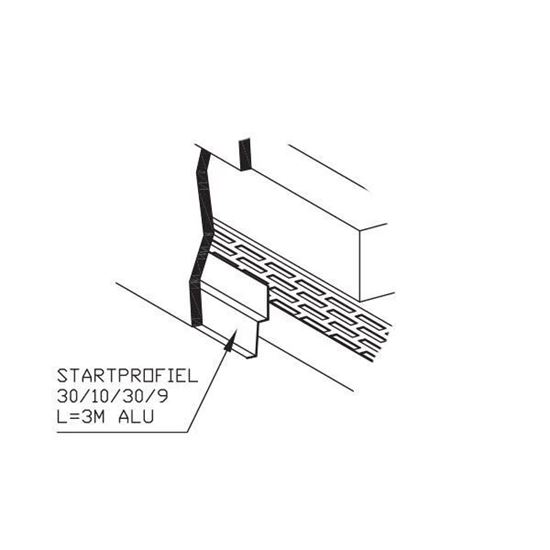 Afbeeldingen van Startprofiel L=3M Alu C02 Vanile