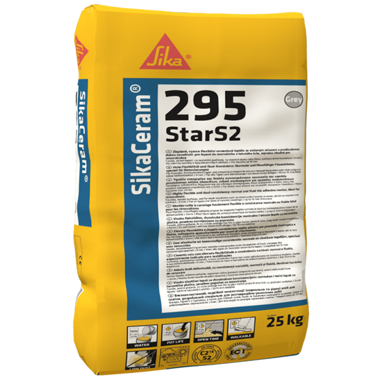 Afbeeldingen van SikaCeram-295 StarS2 vervormbare tegellijm 25kg