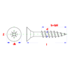 Afbeeldingen van Schroef univ. kruis - 5.00 x 100 geelverzinkt 200st