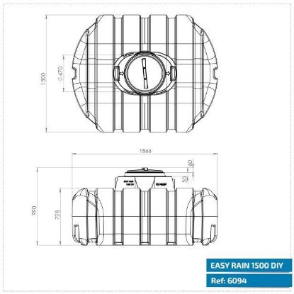Picture of Easy Rain - Flat water tank 1500l