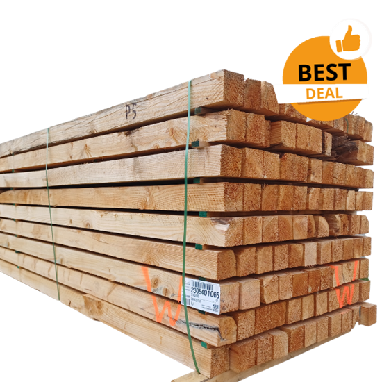 Houten kepers lot p5 100 x 100 lengte 3 m