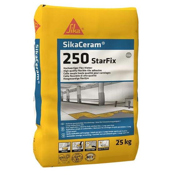 Afbeeldingen van SikaCeram 250 starfix grijs 25kg tegellijm