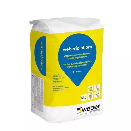 Afbeeldingen van Weber joint pro zuiver wit 5kg binnen - vloer/wand - smalle voegbreedte