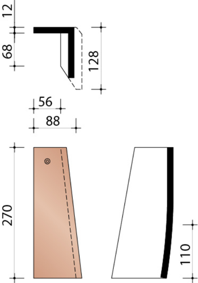 gevelpan halve rechts tegelpan 301