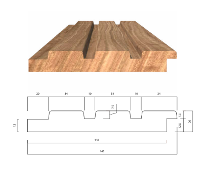 Afbeeldingen van Thermowood Elsa Ayous 3650x142x20 (nuttig 132mm)