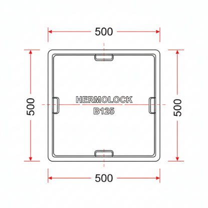 Afbeeldingen van Hermelock deksel B125 50x50 cm