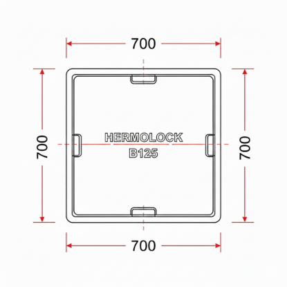 Afbeeldingen van Hermelock deksel B125 70x70 cm