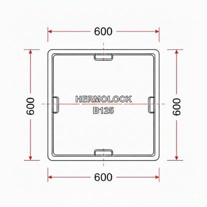 Afbeeldingen van Hermelock deksel B125 - 60 x 60