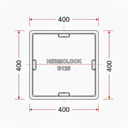 Afbeeldingen van Hermelock deksel B125 40x40 cm